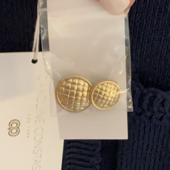 Caroline Constas Navy Knit Sleeveless Sweater Dress, Size S, Gold Buttons, NWT - Picture 9 of 11